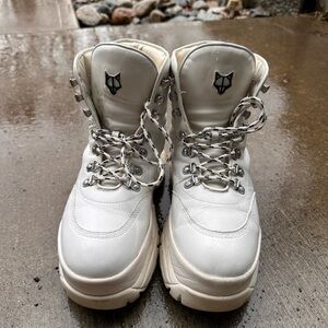Naked Wolfe White Ankle Boots US11 Euro 41
